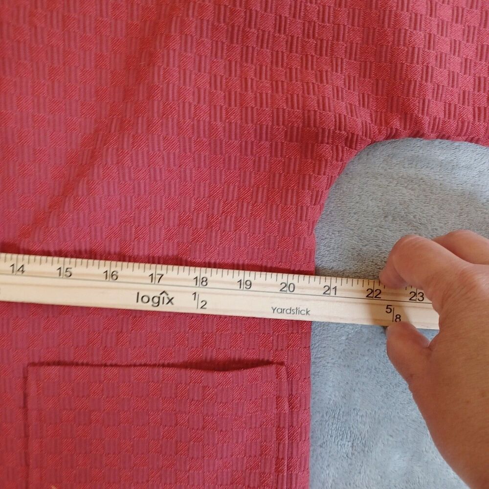Chicos Sz 1/ M Artsy Boxy Topper Jacket Blazer Casual Relaxed Textured Coral Red - Picture 6 of 9